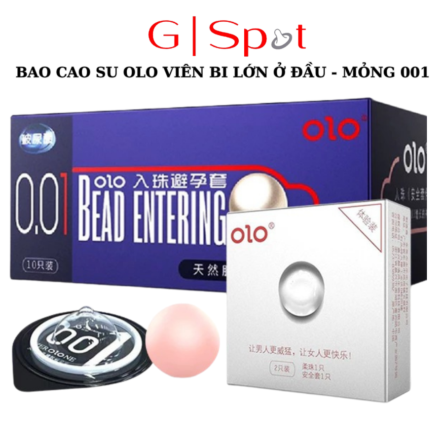Bao Cao Su OLO Viên Bi Silicon Lớn Ở Đầu - Siêu Mỏng 001 - Tăng Kích Thước Chạm Điểm G