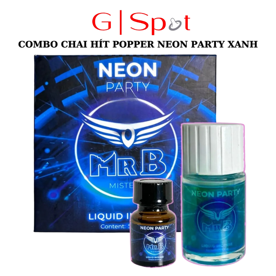 Combo Popper Neon Party Xanh Dạ Quang 40ml + 10ml