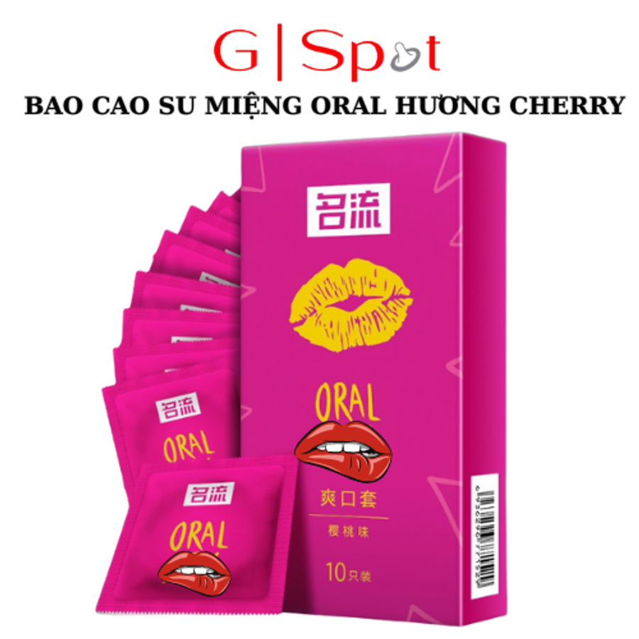Bao Cao Su Miệng Dành Cho Nam Nữ Oral XEX - Hương Cherry - Hộp 10 Cái - Siêu Mỏng