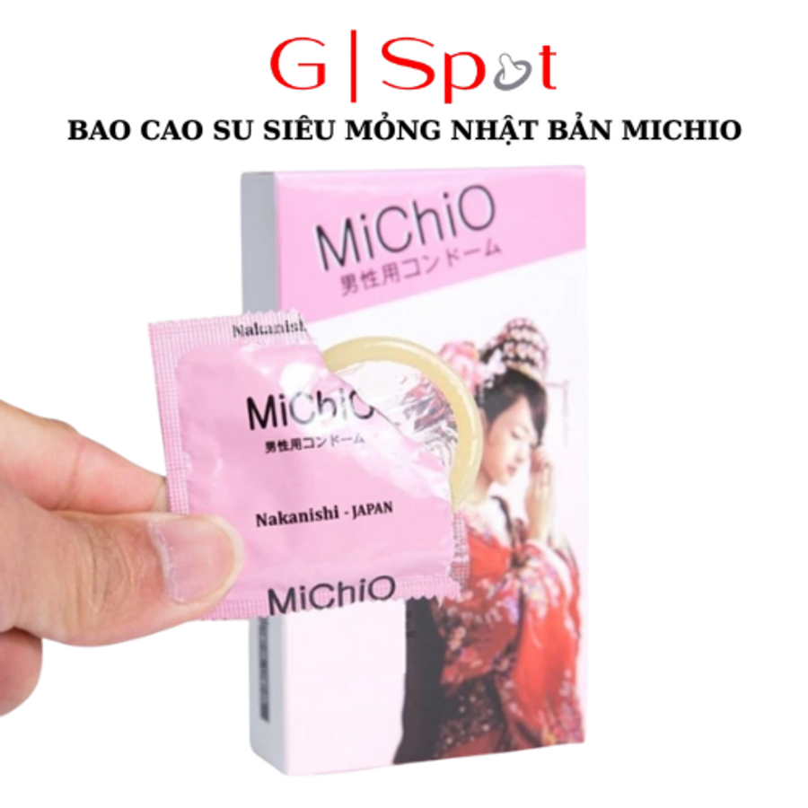 Bao Cao Su Nhật Bản Michio Siêu Mỏng, Gân Sọc Kích Thích Đa Điểm, Siêu Mỏng Trơn Mượt
