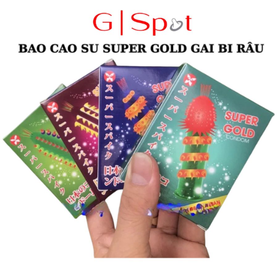Bao Cao Su Super Gold, Siêu Gai Bi Râu - Hộp 2 cái