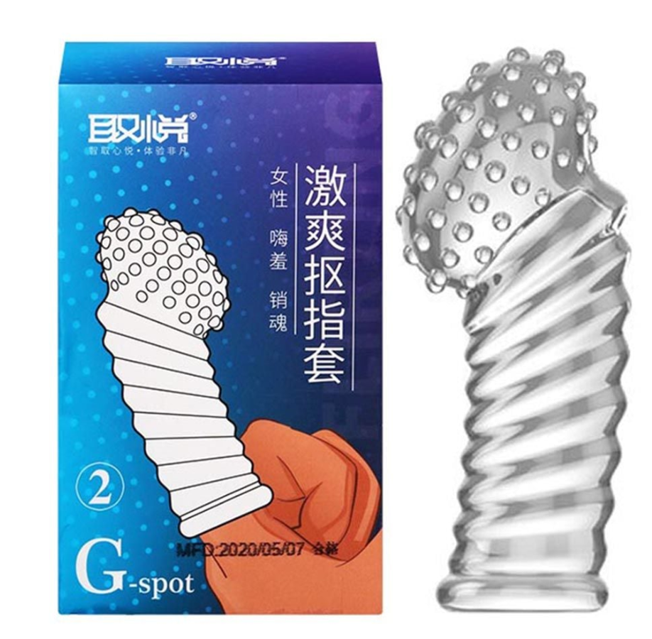 Bao Cao Su Ngón Tay Dài Aichao G-spot 2 - Gai Nổi Lớn - Hộp 1 Cái