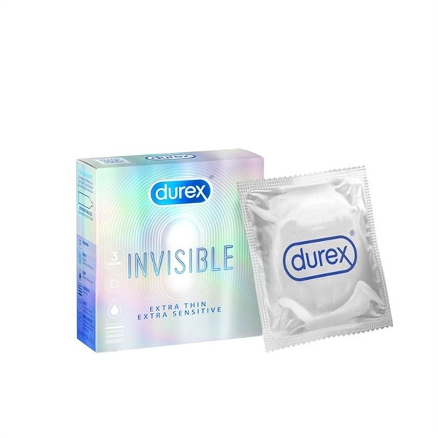 Bao cao su siêu mỏng kéo dài thời gian Durex Invisible 3 cái che tên chính hãng