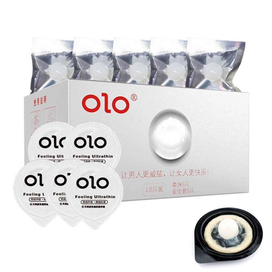Bao cao su siêu mỏng kéo dài thời gian OLO Growth Soft Bead 5 cái 5 bi che tên chính hãng
