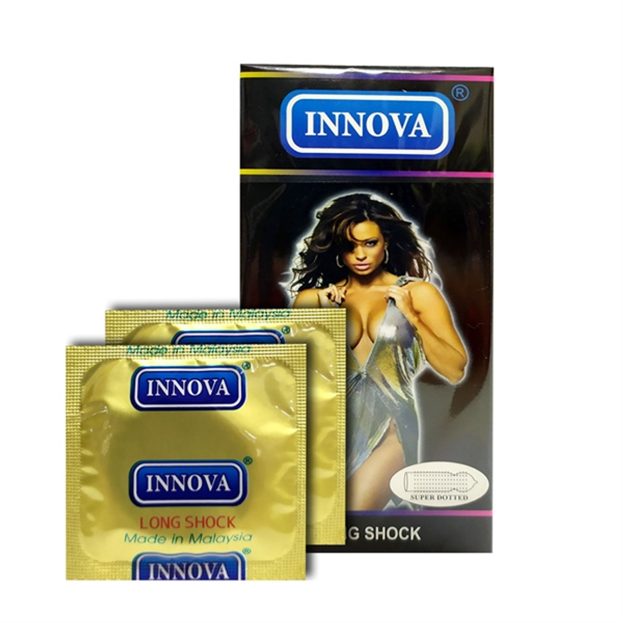 Bao cao su siêu mỏng kéo dài thời gian che tên Innova Đen 12 cái chính hãng
