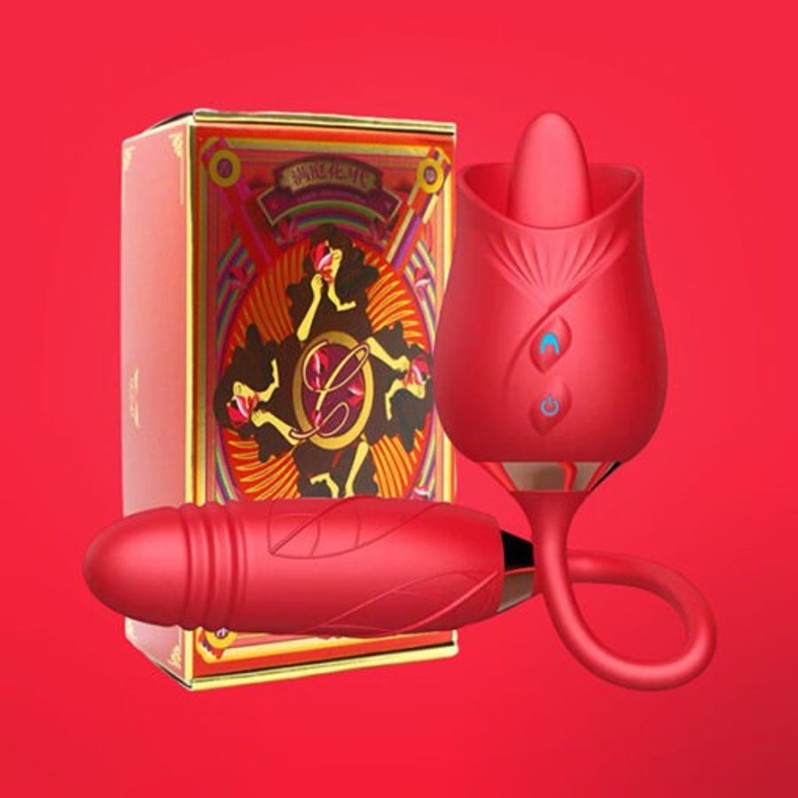 Trứng rung hoa hồng 2 đầu rung thục liếm đa năng Rung Cực Sướng - Chính Hãng