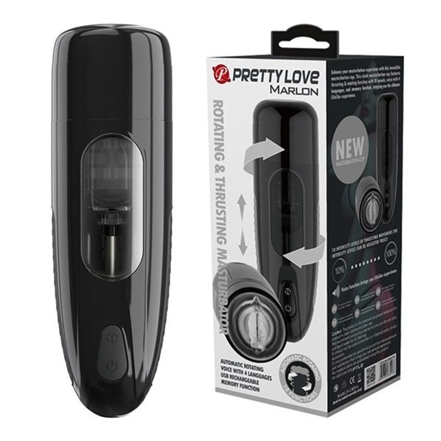 Máy âm đạo giả rung thục xoay dành cho nam Pretty Love Marlon tự động co bóp rung rên