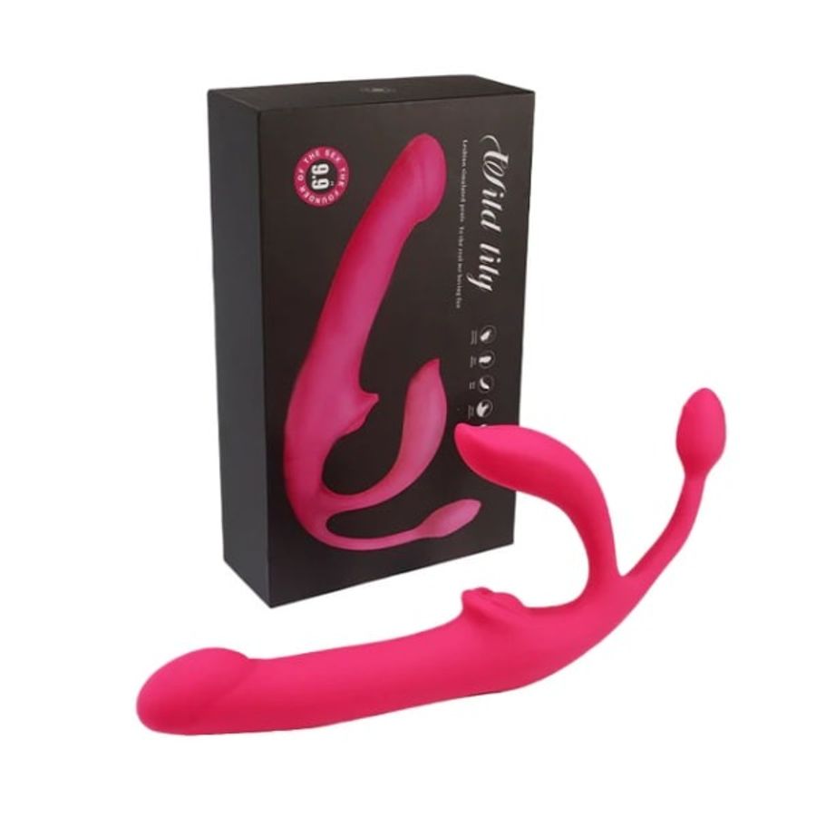 Dương vật giả Wild Lily 3 in 1 rung thục dành cho Les