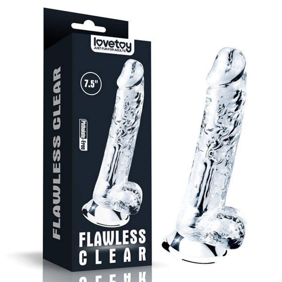 Dương vật giả Lovetoy Flawless Clear 7.5 trong suốt mềm mại