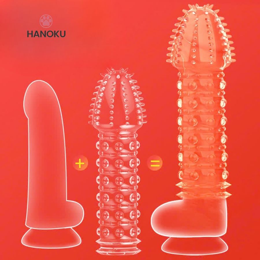 Bao cao su đôn gân gai trong suốt màu Cam