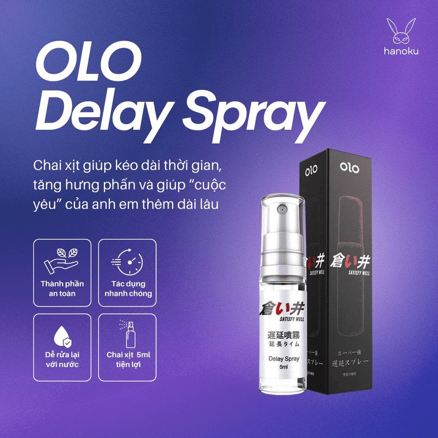 Chai bình xịt hỗ trợ kéo dài thời gian lâu ra Olo Delay Spray Chai 10ml