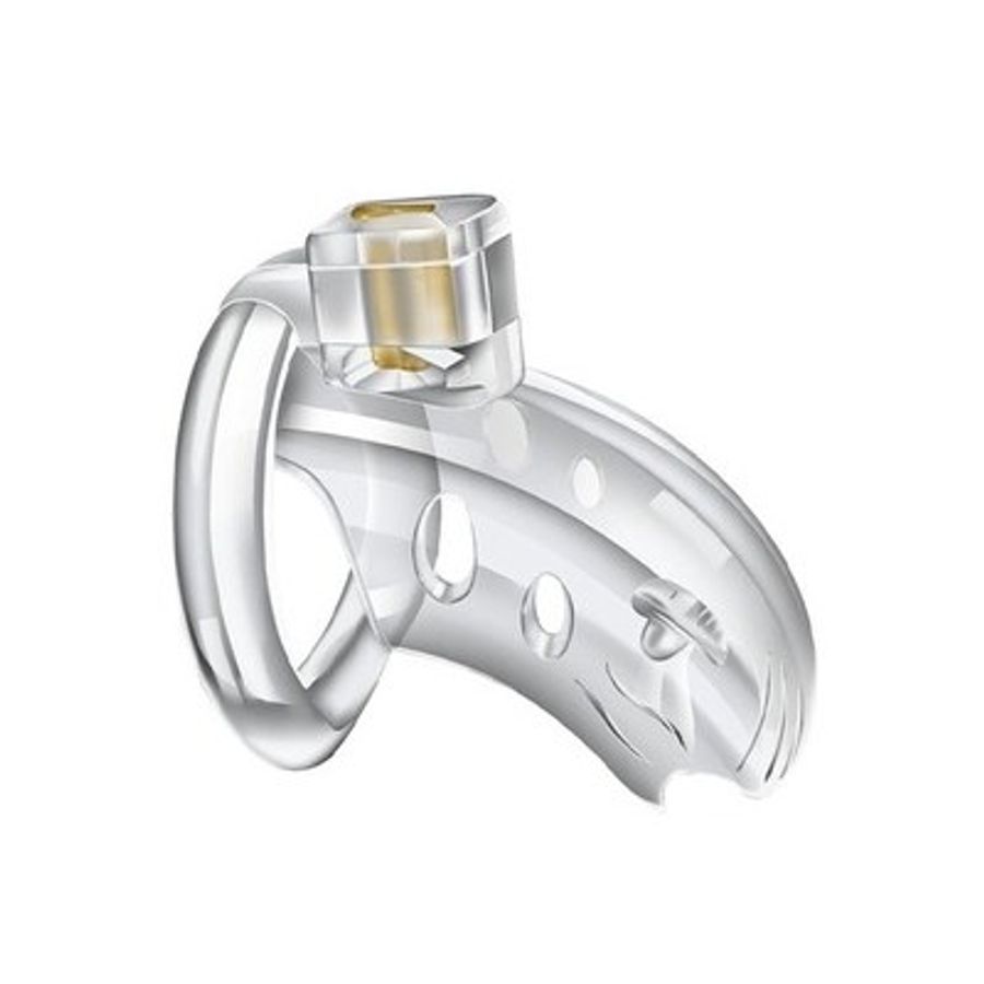 Khóa dương vật nhựa trong suốt có 3 size màu trắng