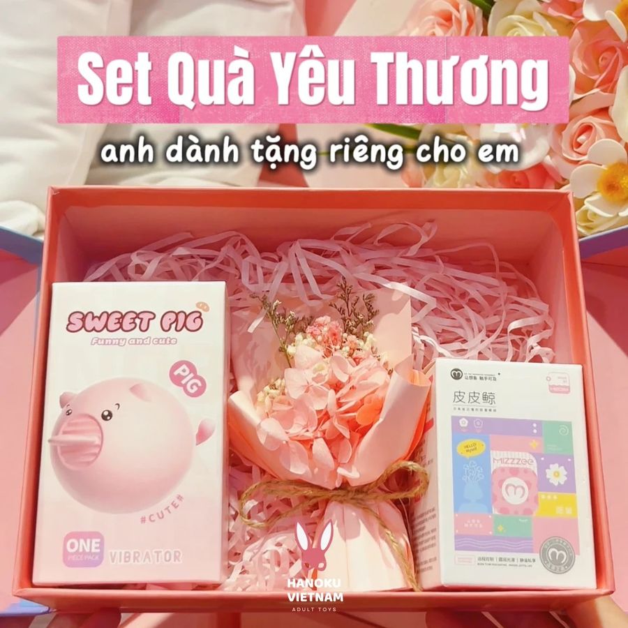 (Có video) Set hộp quà trứng rung yêu thương Pink Secret Ver 2