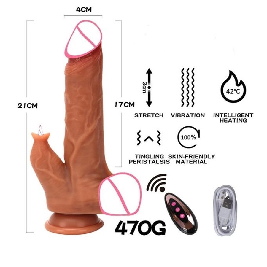 Dương vật giả rung silicon dài 21cm chuyển đổi đa tần số