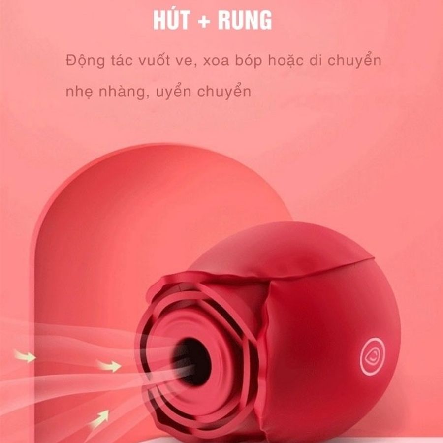 Máy rung hút hoa hồng với 10 chế độ mạnh mẽ dài 62mm