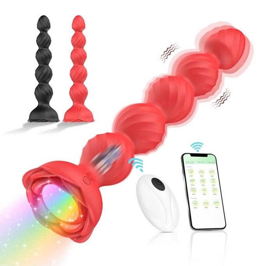 Butt plug hậu môn dạng bi tầng silicon điều khiển từ xa