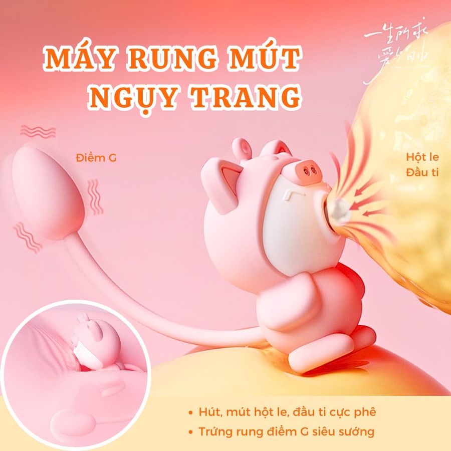 (Có video) Trứng rung 2 đầu ngụy trang con mèo rung và hút đa dụng Kitty