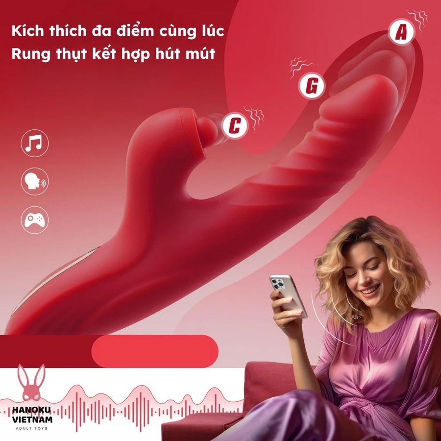 (Có video) Dương vật giả rung thục hút có nhánh Daphne phiên bản nâng cấp