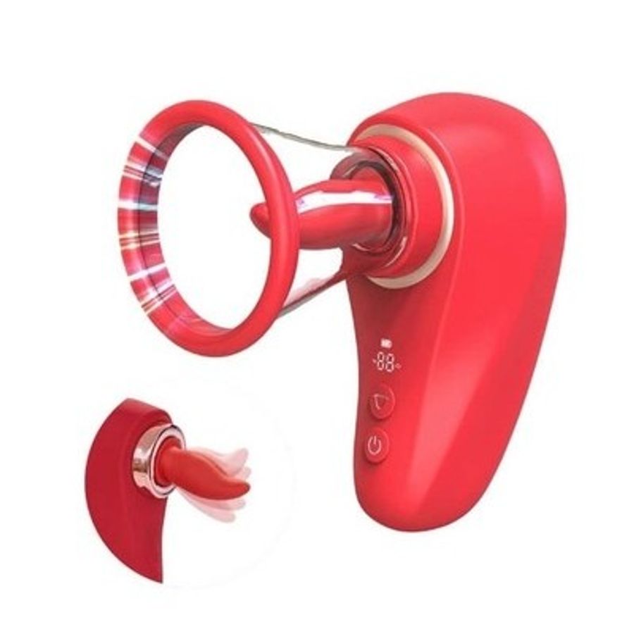 Máy rung silicon lưỡi liếm hút âm đạo có 3 tần số dài 18cm  392375