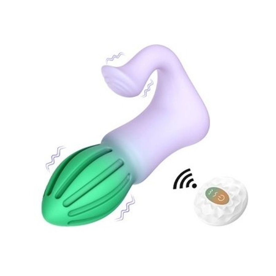 Đồ chơi hậu môn silicon điều khiển từ xa có 7 tần số rung