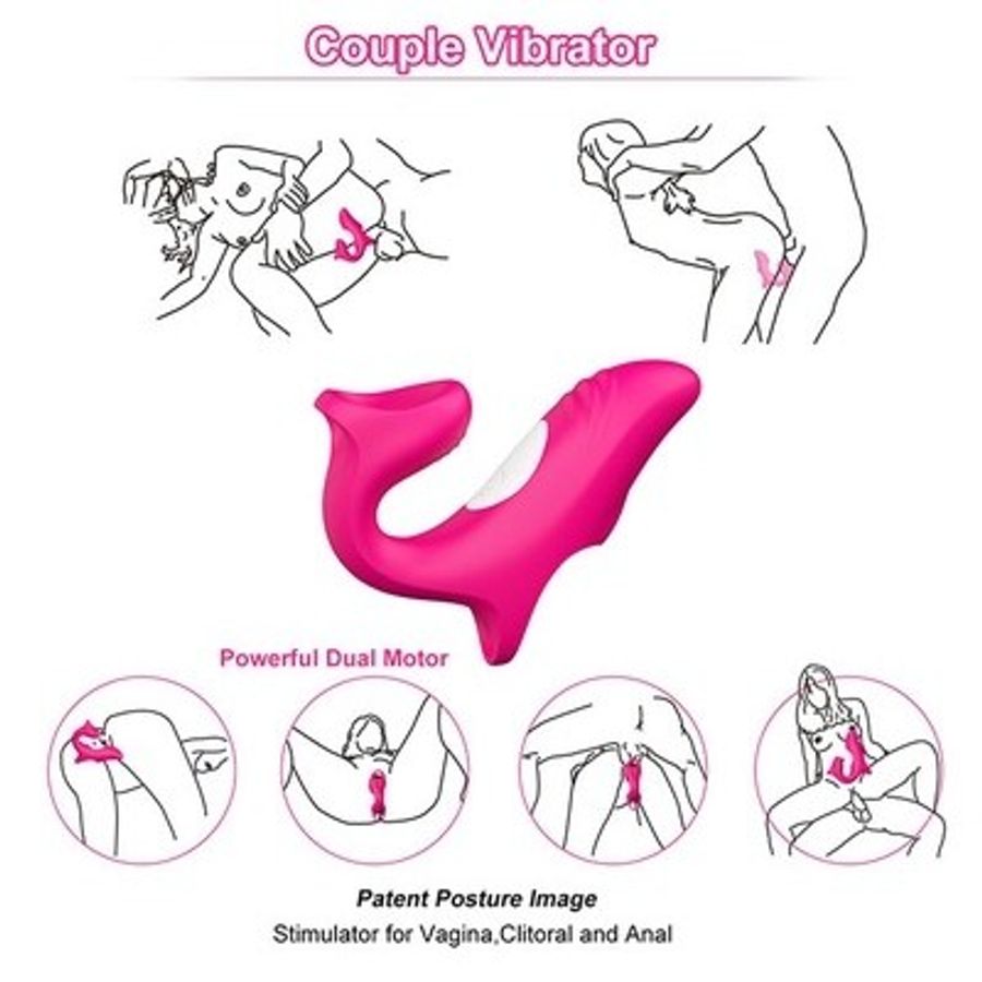 Ngón tay rung 2 đầu silicon có 10 tần số dài 119mm