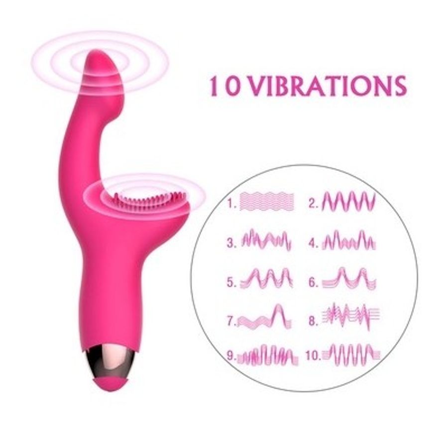 Máy rung ngón tay silicon có 10 tần số có bề mặt gai