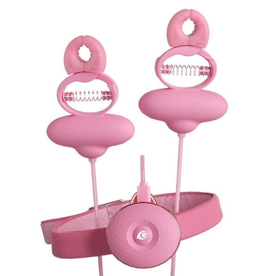 Vòng cổ mix kèm kẹp núm vú rung silicon sạc điện