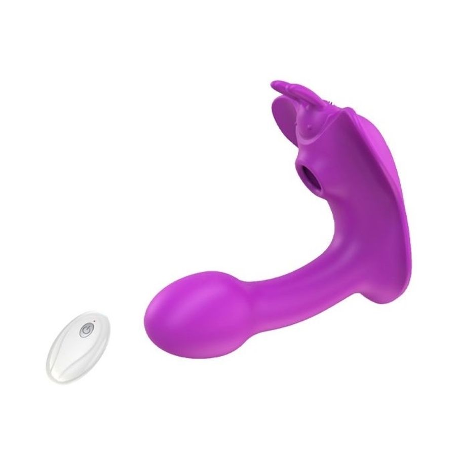 Máy rung hút 2 đầu có 10 chế độ điều khiển mini từ xa