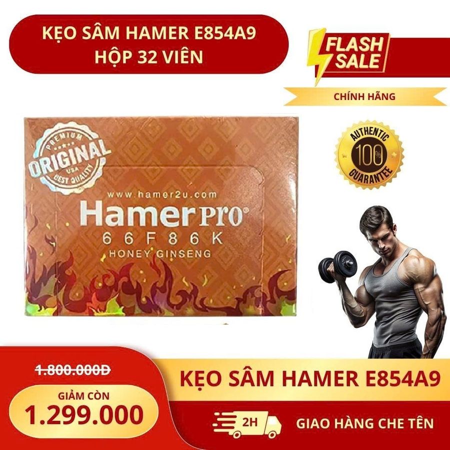 Kẹo Sâm Cường Dương Tăng Cường Sinh Lý Nam Hamer Pro USA Hộp 33 Viên