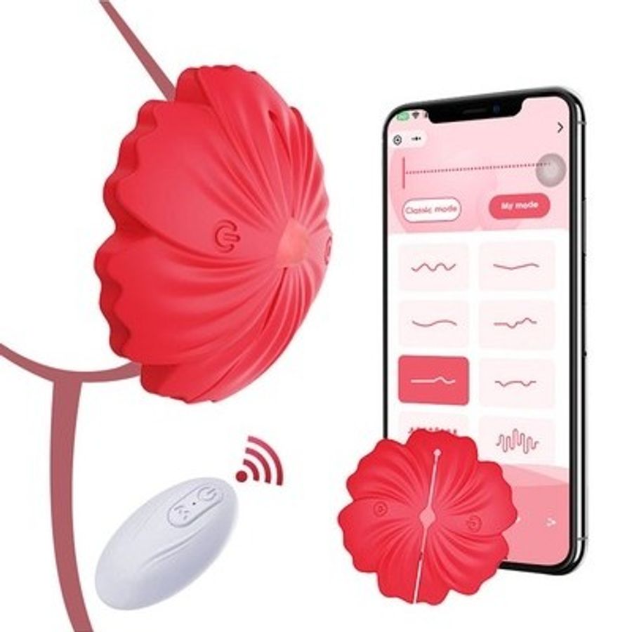 Kẹp núm vú hình bông hoa có 10 chế độ rung điều khiển xa
