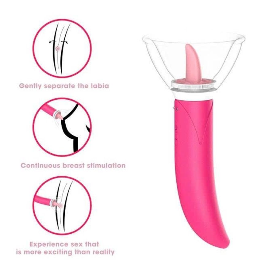 Máy rung silicon hình lưỡi có 10 chế độ sạc điện chống nước