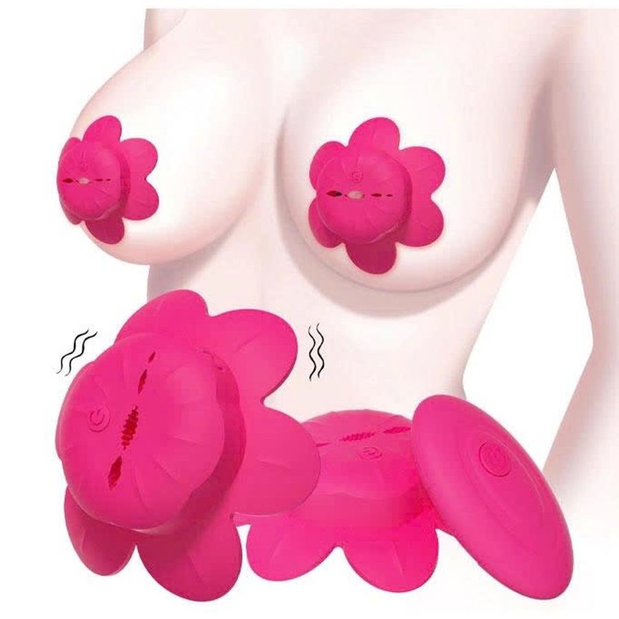 Máy rung núm vú có 6 cánh hoa 10 tần số điều khiển xa