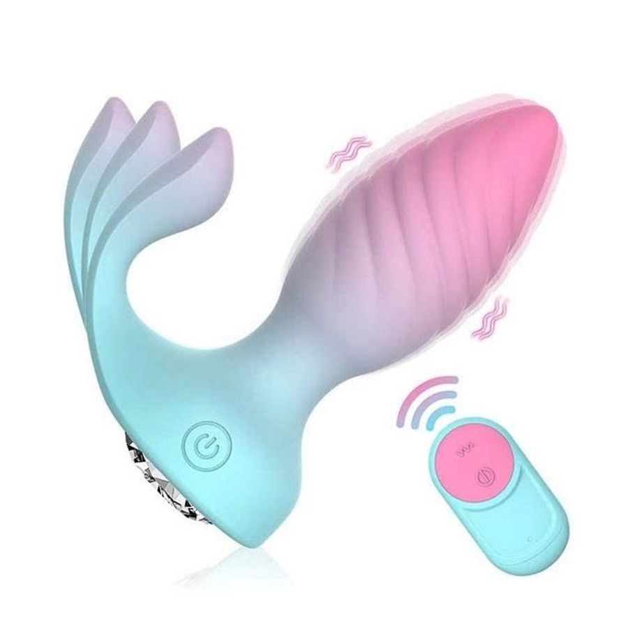 Máy rung hậu môn xanh hồng dài 11.5cm điều khiển xa