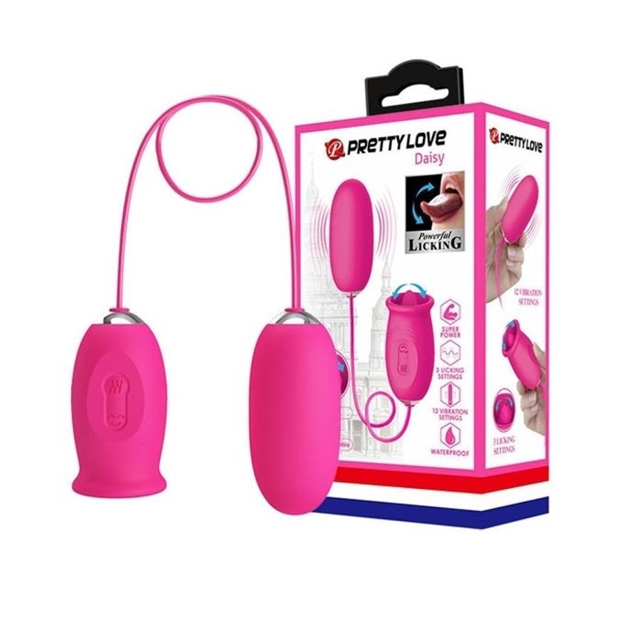 Trứng rung hút 2 đầu silicon có lưỡi liếm dài 73mm 391750