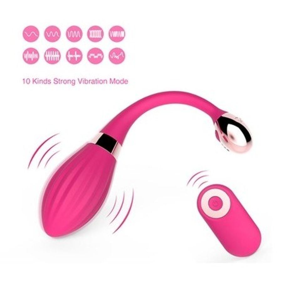 Trứng rung silicon điều khiển từ xa có 10 tần số dài 212mm