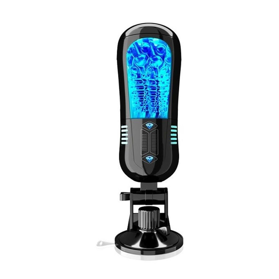 Cốc âm đạo rung silicon gắn tường dài 26cm màu đen