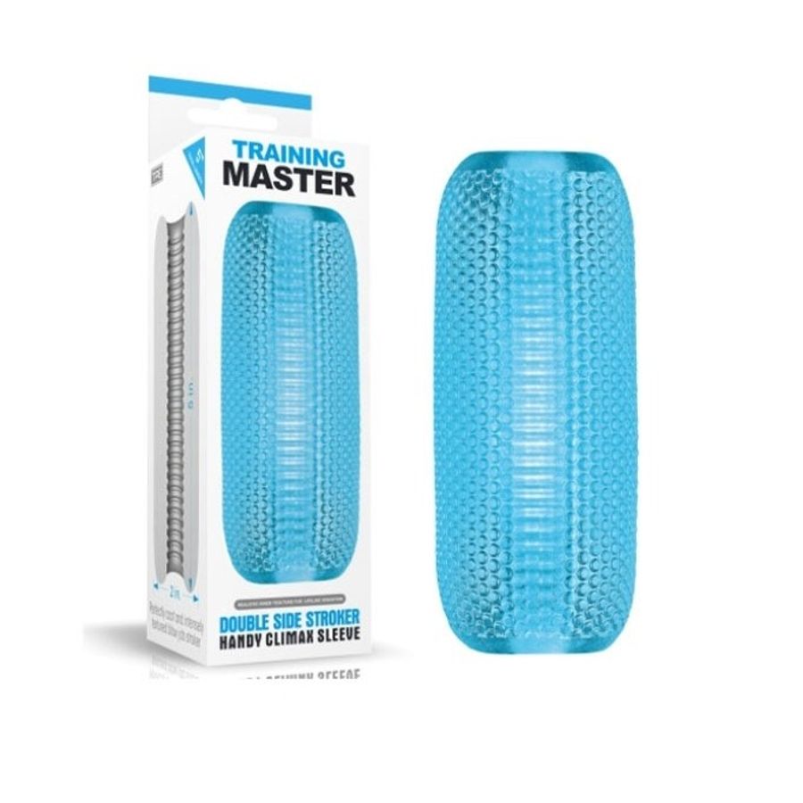 Cốc âm đạo silicon dẻo hai đầu dài 125mm màu xanh 