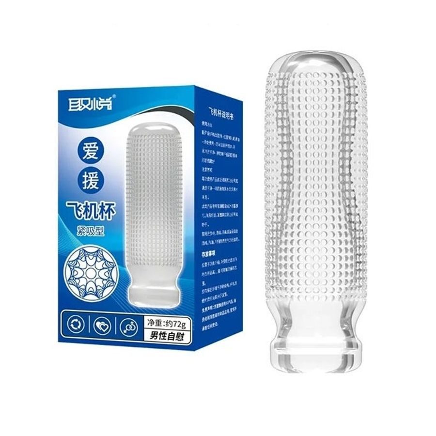 Cốc âm đạo trong suốt silicon hút chặt dài 130mm