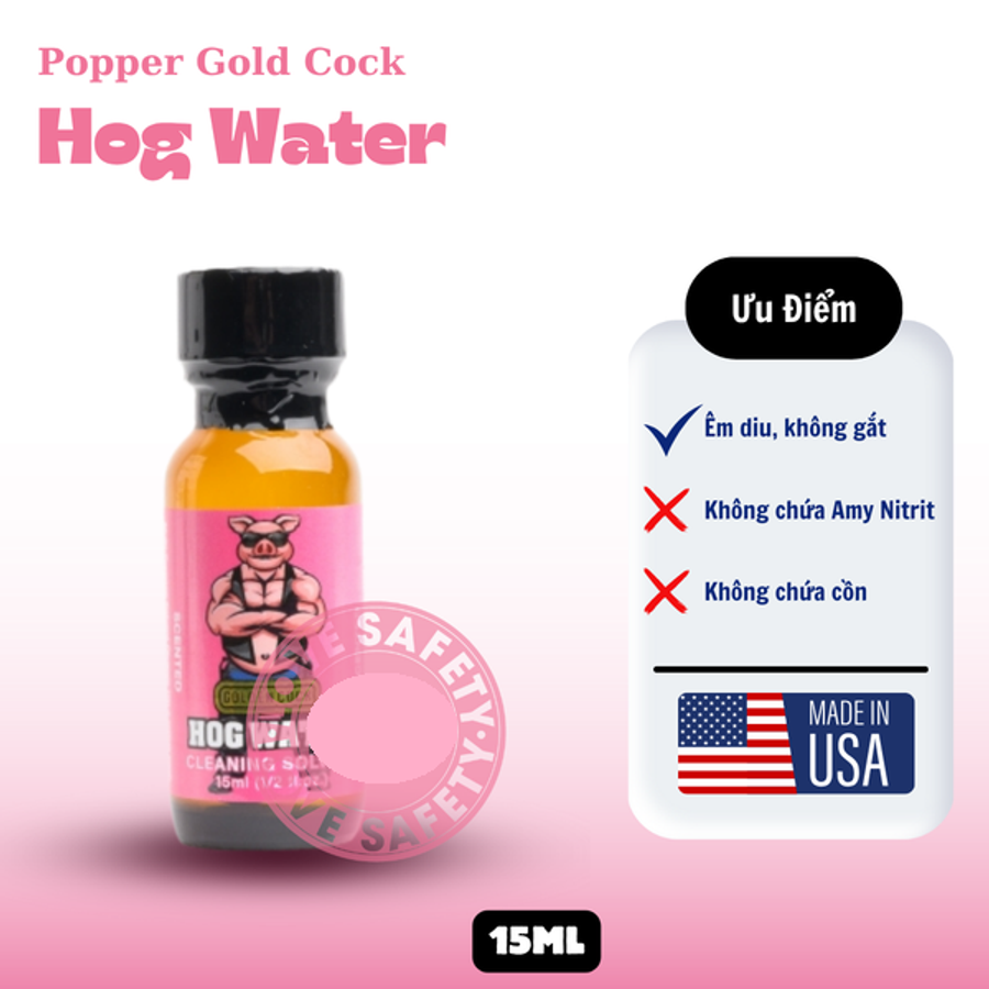 Chai hít tăng kích thích quan hệ Popper Golden Cock Hog Water Chai 15ml