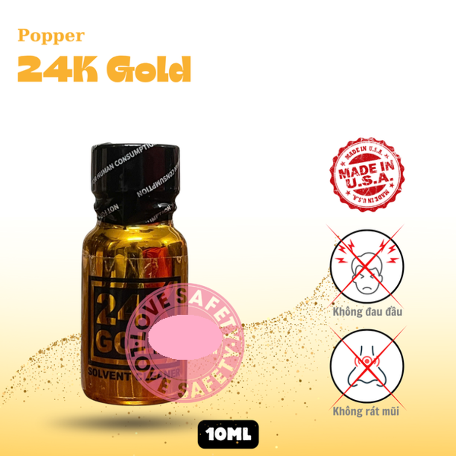 Chai hít tăng kích thích quan hệ Popper 24k Gold Chai 10ml