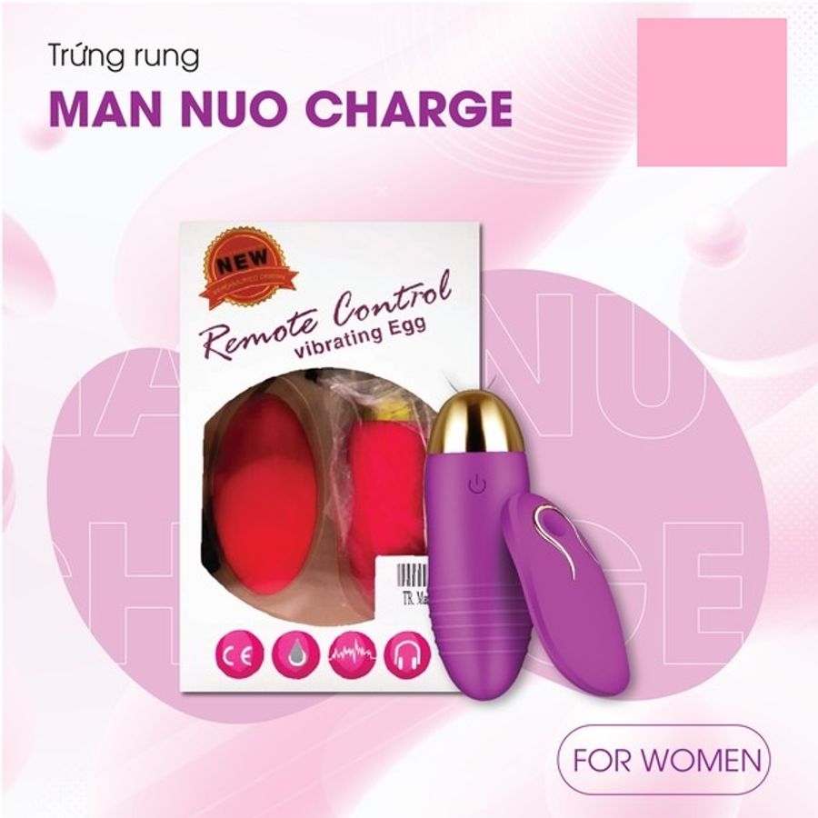 Trứng Rung ManNuo Charge Đa Chế Độ Rung Mạnh Cao Cấp Chống Nước