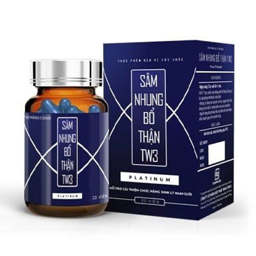 Viên uống bổ thận tráng dương tăng cường sinh lý Sâm Nhung Bổ Thận TW3 Platinum Mẫu Mới Hộp 30 Viên