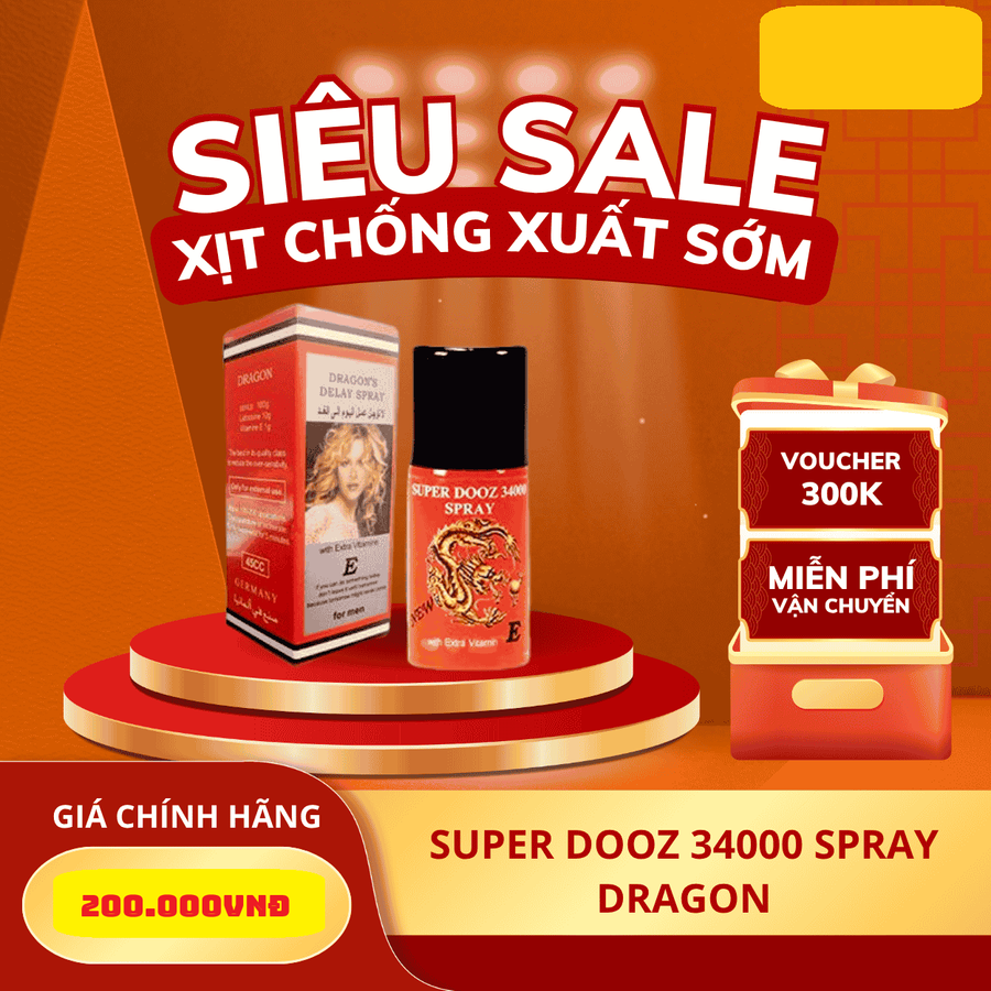 Chai xịt kéo dài thời gian lâu ra  Super Dooz 34000 Spray Dragon Chính Hãng