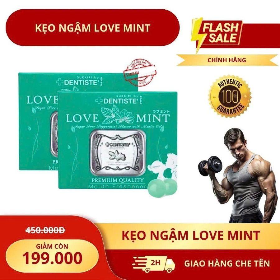 Kẹo ngậm tình yêu BJ hương bạc hà quan hệ miệng Dentiste Love Mint Hộp 20 Viên