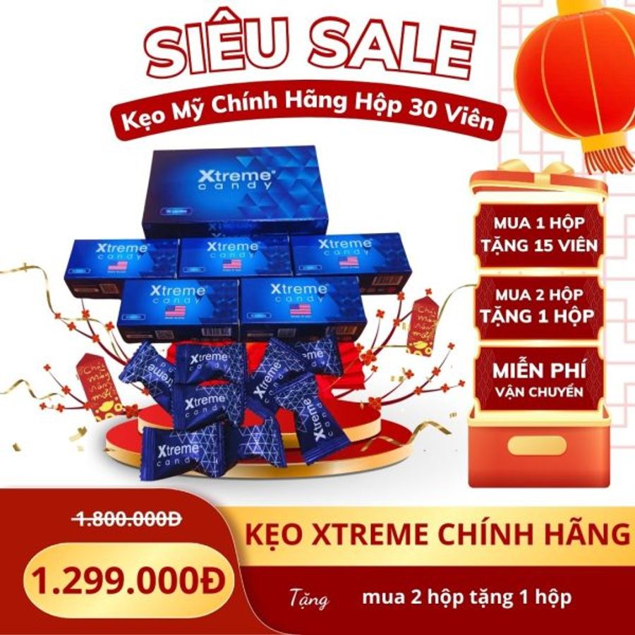 Kẹo nhân sâm tăng cường sinh lý lâu ra nam và nữ Xtreme Hộp 30 Viên