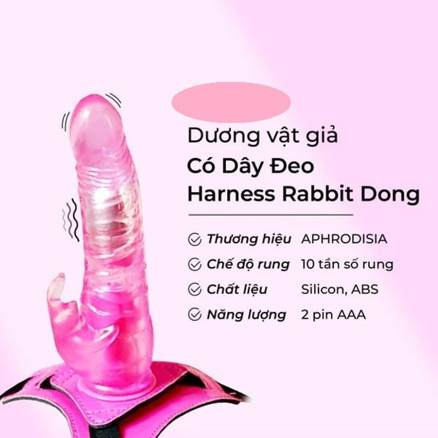 (CÓ VIDEO) Dương vật giả có dây đeo 10 chế độ rung Harness Rabbit Dong