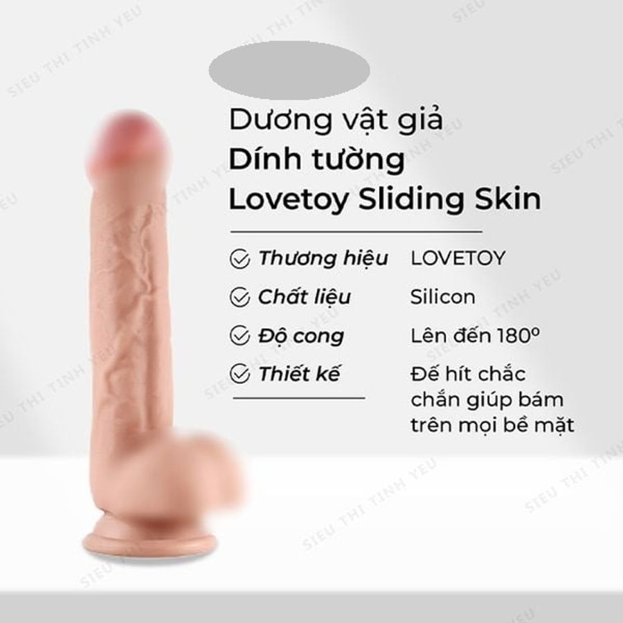 (Có video) Dương vật giả siêu mềm dính tường Lovetoy Sliding Skin Dong dài 9.0