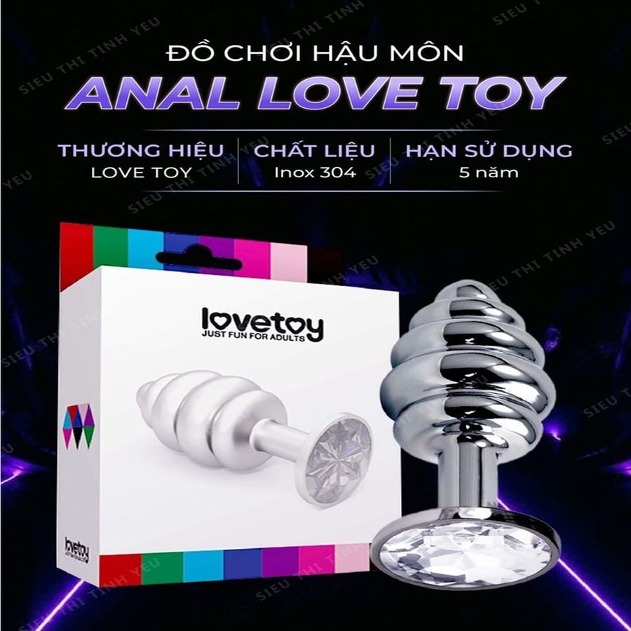 Phích cắm hậu môn inox xoắn ốc LoveToy Anal Cao Cấp