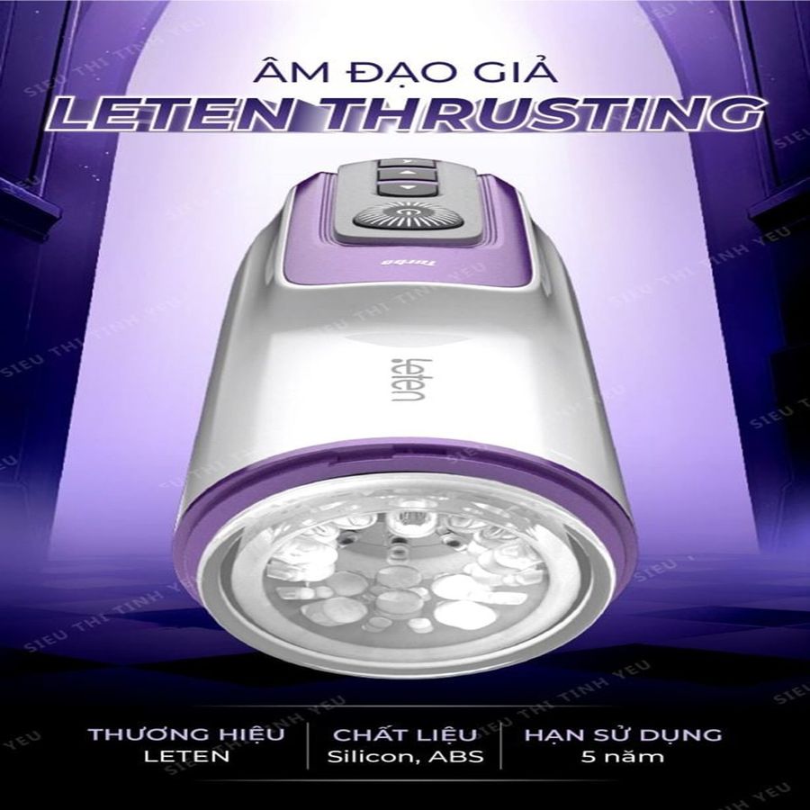 (Có Video) Âm đạo giả Leten Thrusting Masturbation 7 chế độ rung tỏa nhiệt làm ấm có tiếng rên pin sạc