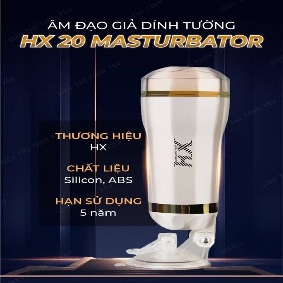(Có Video) Âm đạo giả dính tường HX 20 chế độ rung có âm thanh dùng pin sạc